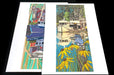 Two archival giclée fine art prints displayed on cotton paper featuring colorful illustrations
