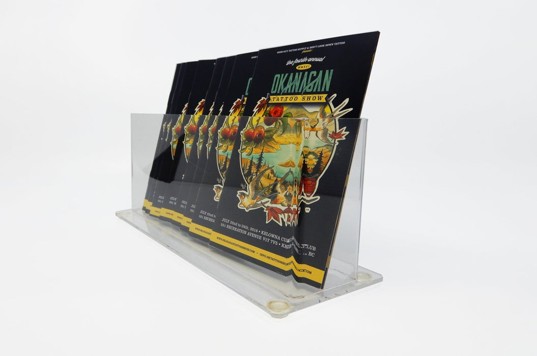 Clear Acrylic Card Display Stand, Low Profile Literature Stand | Clubcard - Clubcard Printing USA