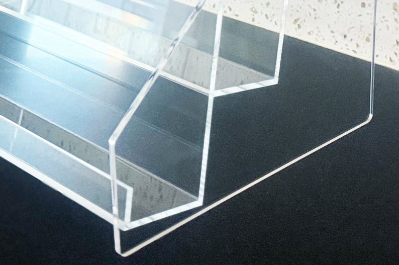 Clear Acrylic Display Stand 18" 3 tier Display for Greeting Cards, Postcards and Gifts | Retail Counter Display - Clubcard Printing USA