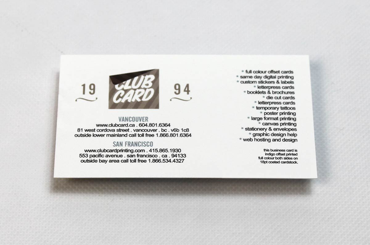 Coated Business Cards 18pt - Clubcard Printing USA