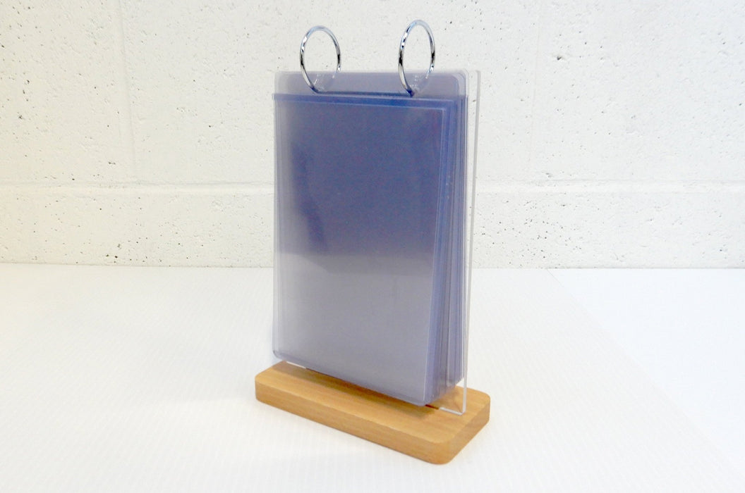 Large Flippable Menu Display Stand With Clear Pockets | Wood + Acrylic - Clubcard Printing USA