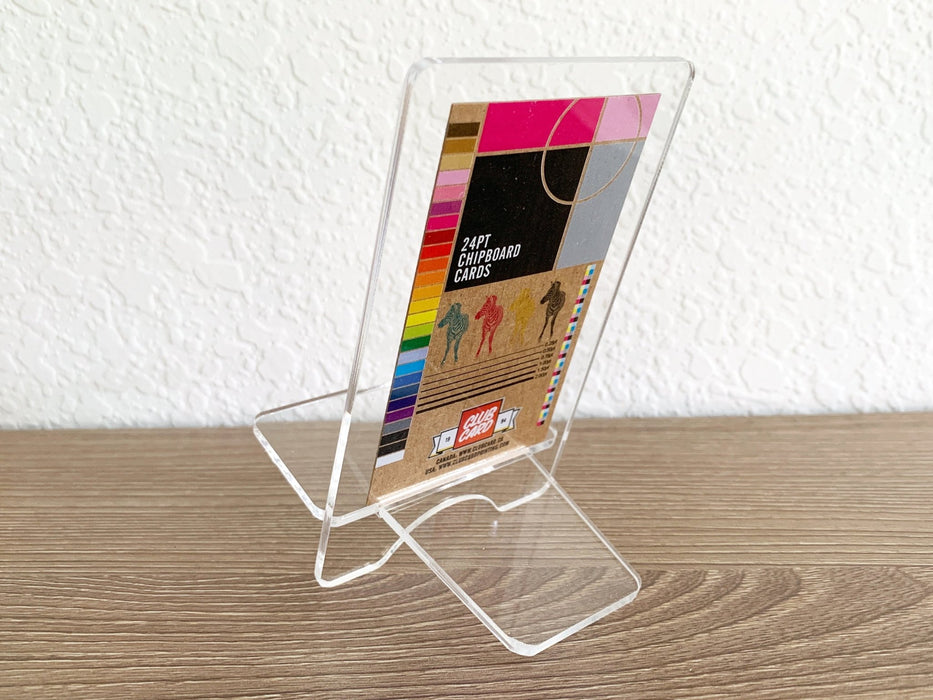 Mini Clear Acrylic Easel Style Book Display Stand - Clubcard Printing USA