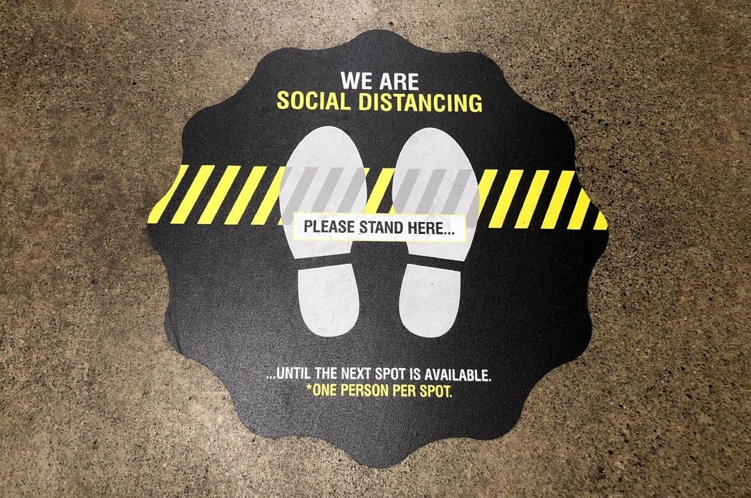 Social Distancing Floor Stickers, Slip Resistant Vinyl Stickers - Clubcard Printing USA