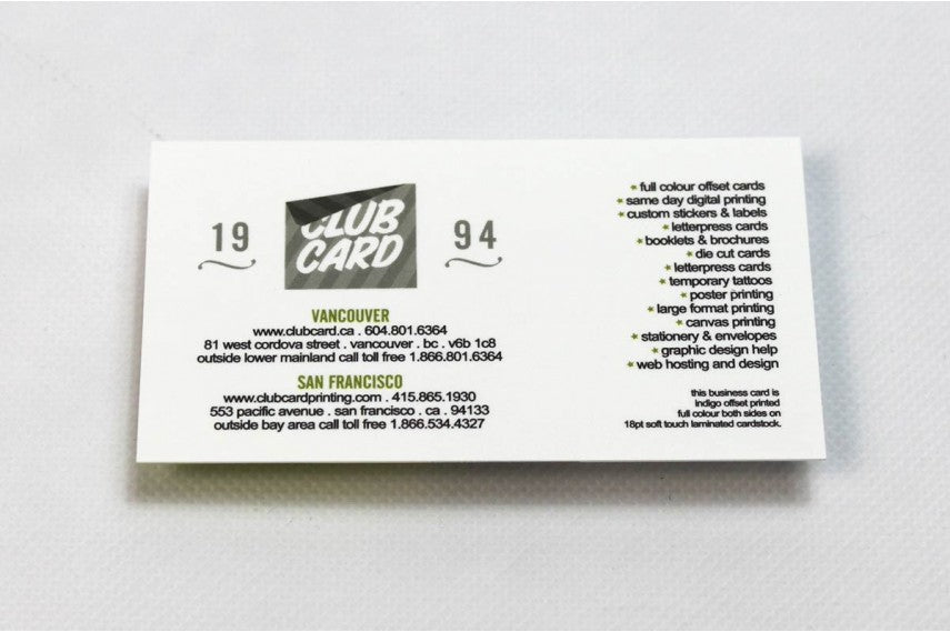 Soft Touch Laminated Postcards 20pt - Clubcard Printing USA