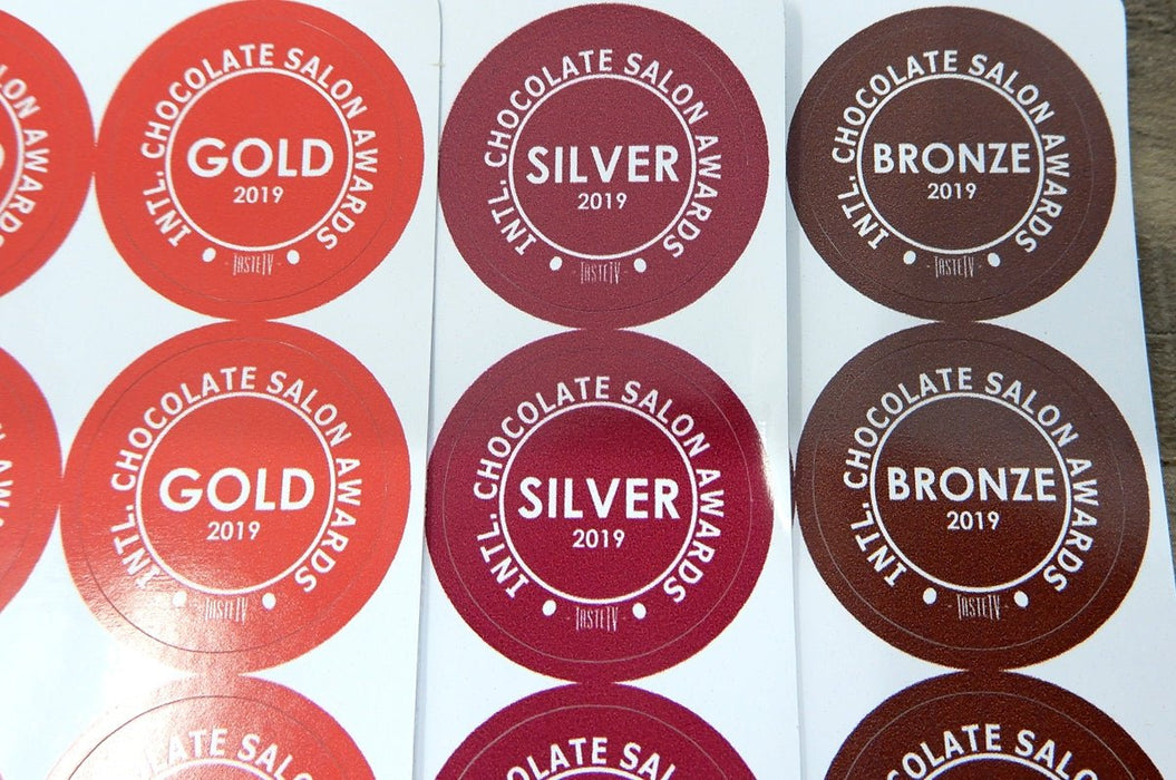 TasteTV International Chocolate Salon Award Stickers - Clubcard Printing USA