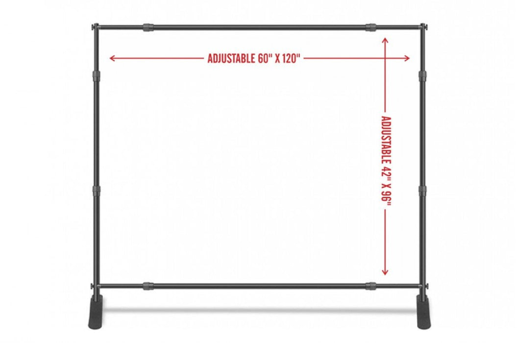 Telescopic Backdrop Banner Stand With Outdoor Banner - Clubcard Printing USA