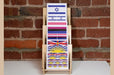 Three Level Birch Wood Slim Card Display Rack With 5.5" Wide Shelves - Clubcard Printing USA