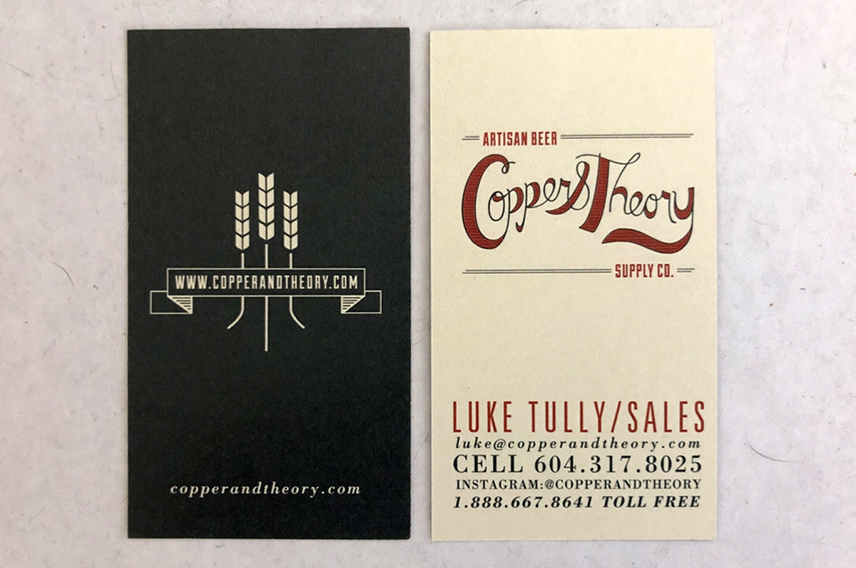 12pt Uncoated Business Cards for Copper and Theory | Artisan Beer Supply Company Business Card | Clubcard Printing USA