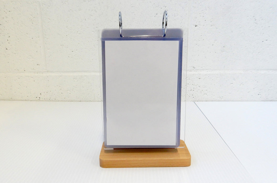 Small Multi Pocket Menu Display Stand With 4x6 Pockets | Wood + Acrylic