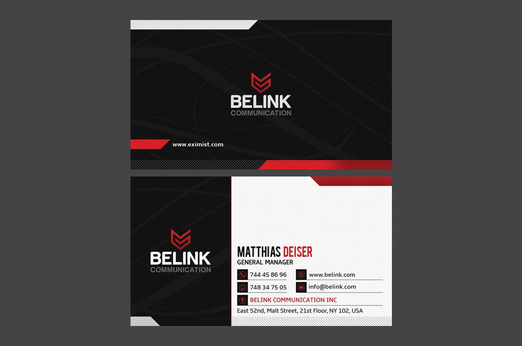 Red Black Business Card Template