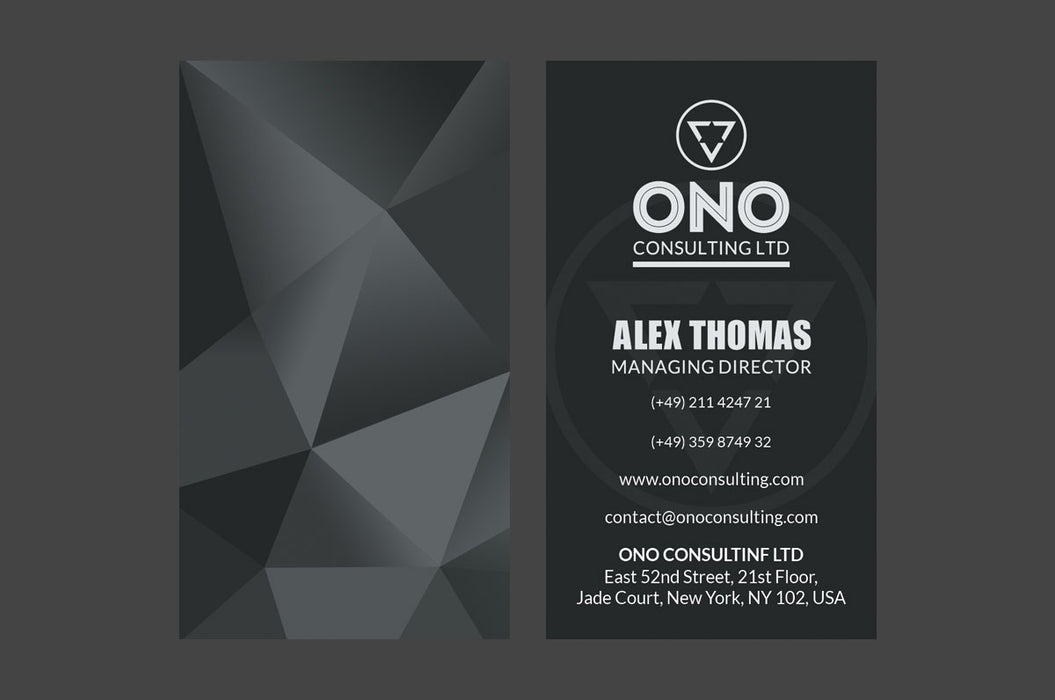Dark Triangle Business Card Template