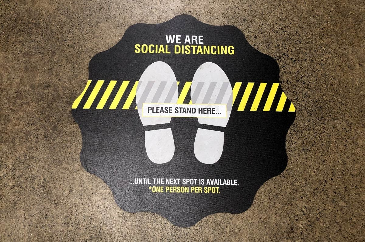 Social Distancing Floor Stickers, Slip Resistant Vinyl Stickers