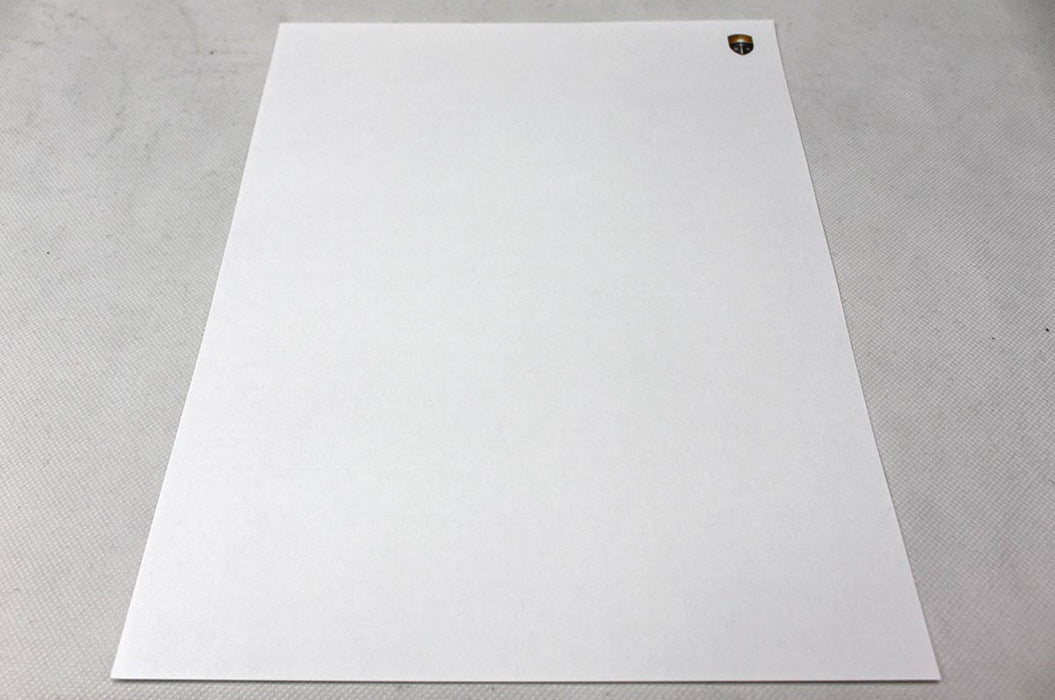 Custom full color letterhead printed on uncoated 70lb linen paper. Letterhead example by Ad Lucem Law Corporation (adlucemlaw.com)
