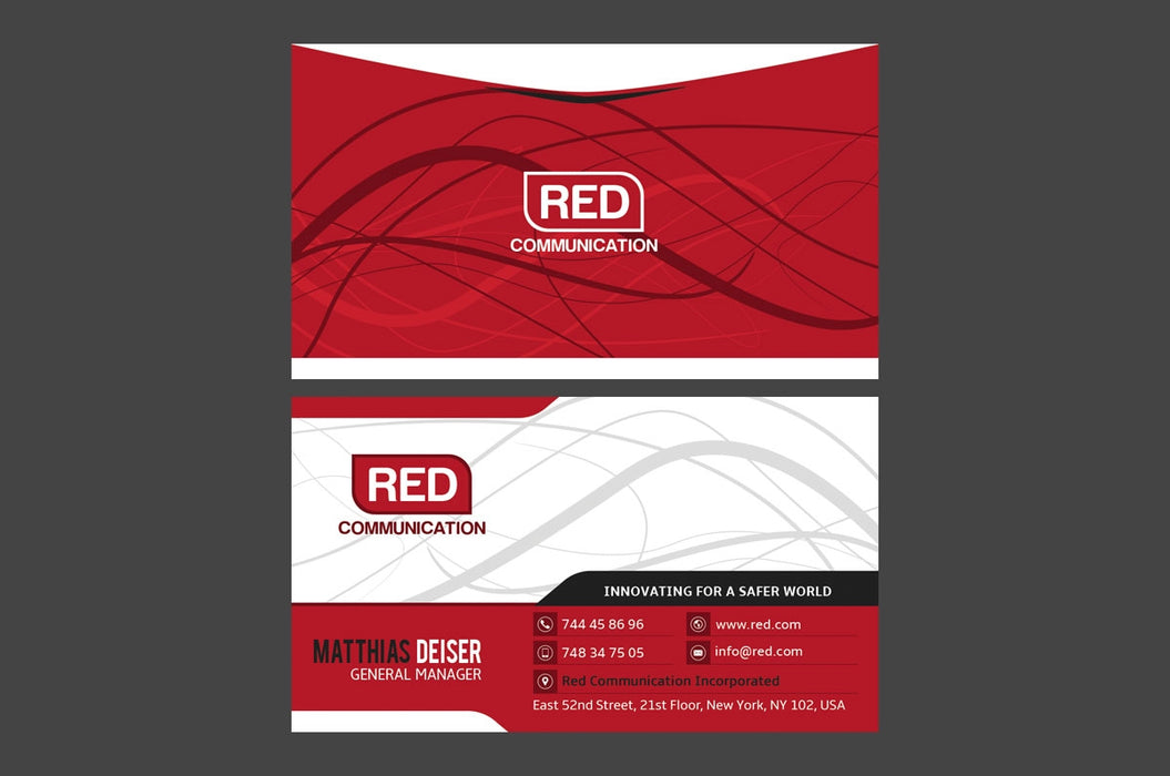 Red Swoop Business Card Template